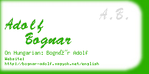 adolf bognar business card
